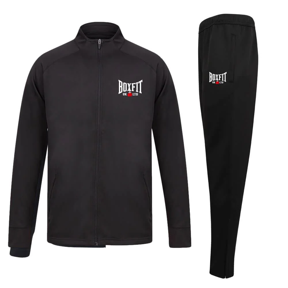 Boxfit Embroidered Logo Slim Fit Poly Tracksuit - Image 3