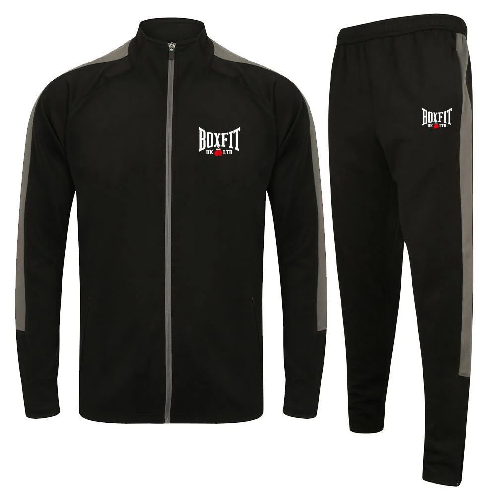 Boxfit Embroidered Logo Slim Fit Poly Tracksuit - Image 4