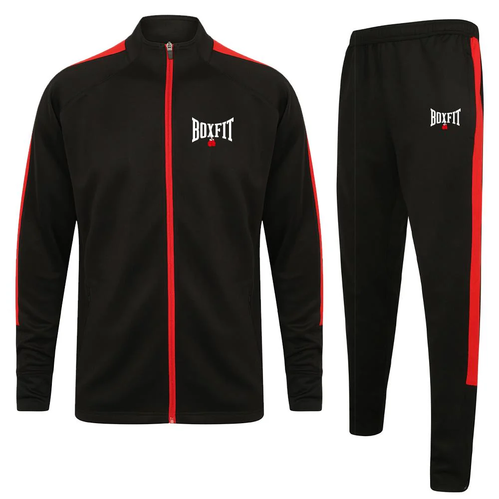 Boxfit Embroidered Logo Slim Fit Poly Tracksuit - Image 5