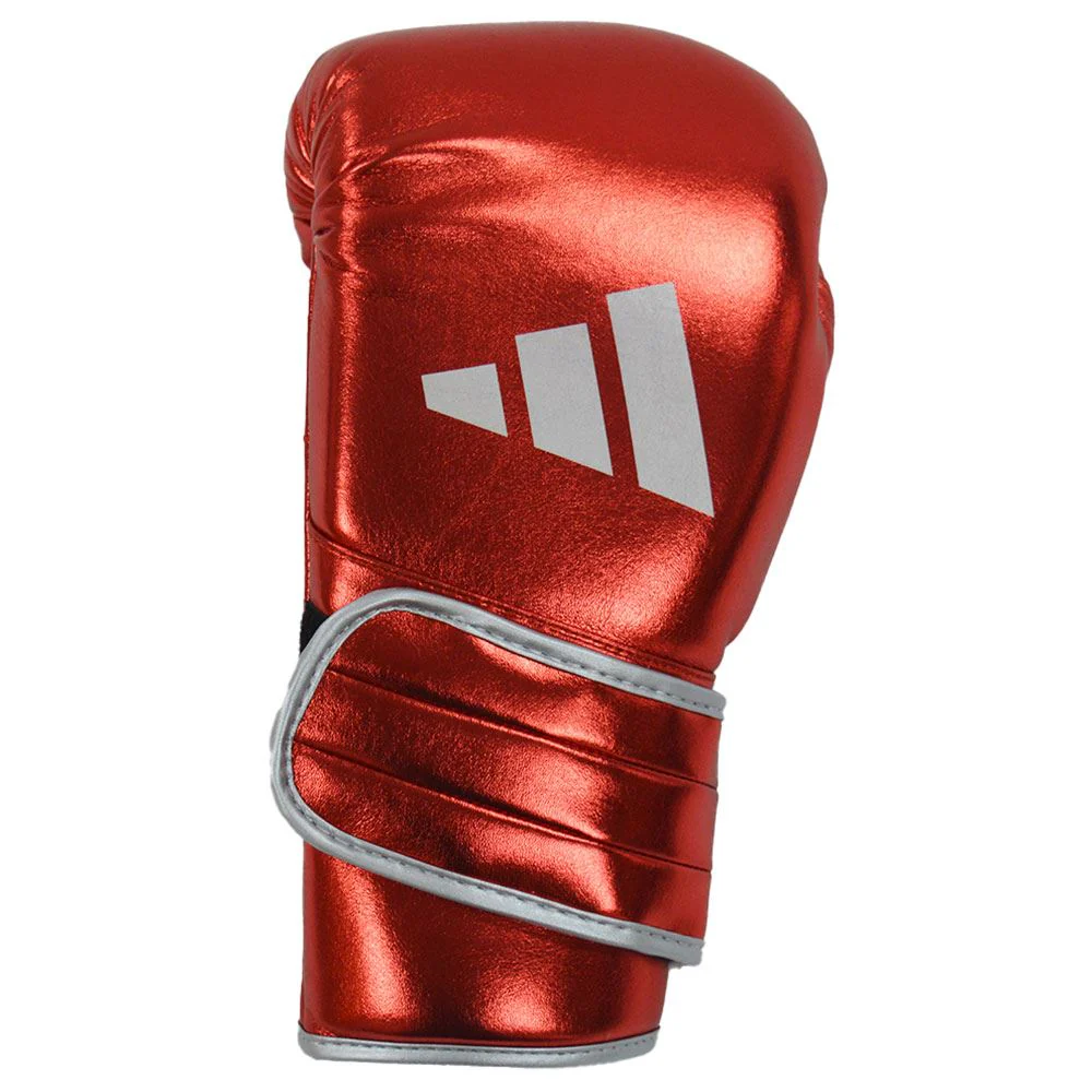EXCLUSIVE ADIDAS PRO LINE METALLIC HOOK & LOOP BOXING GLOVES - RED - Image 3
