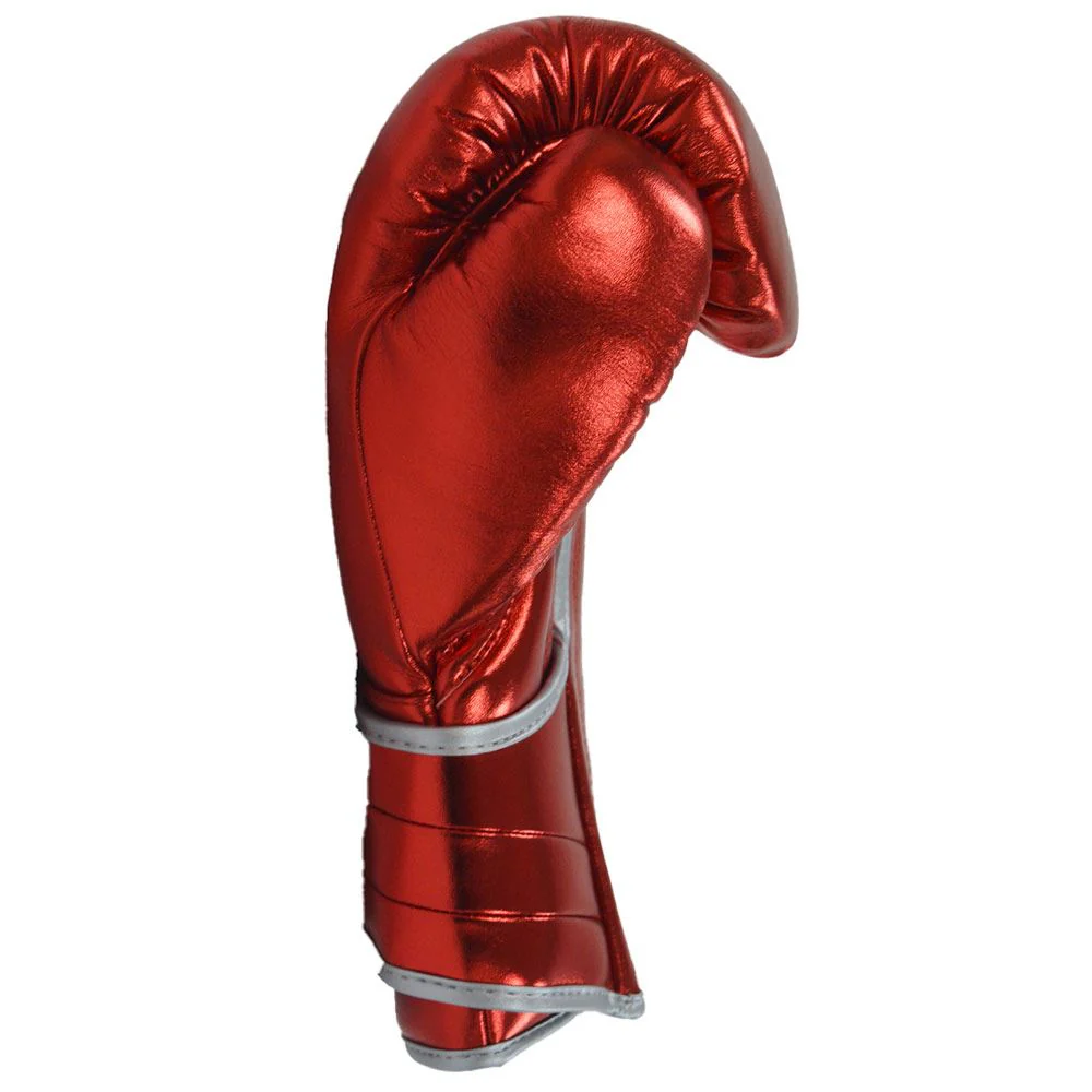 EXCLUSIVE ADIDAS PRO LINE METALLIC HOOK & LOOP BOXING GLOVES - RED - Image 4