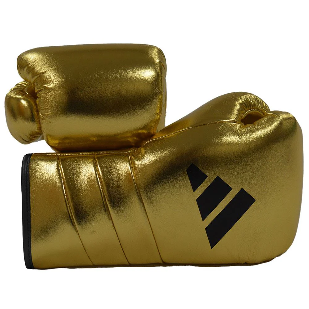 EXCLUSIVE ADIDAS ADISPEED METALLIC LACE BOXING GLOVES - GOLD