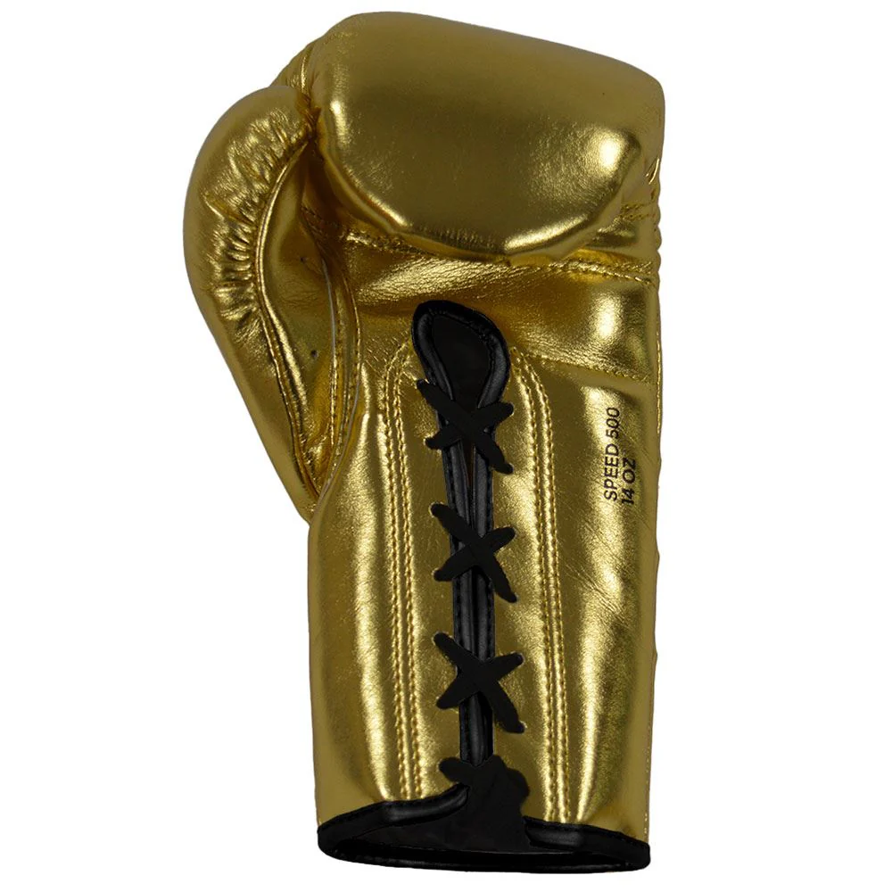 EXCLUSIVE ADIDAS ADISPEED METALLIC LACE BOXING GLOVES - GOLD - Image 2
