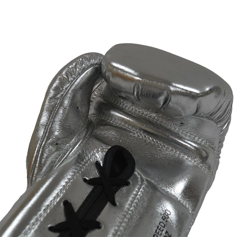 EXCLUSIVE ADIDAS ADISPEED METALLIC LACE BOXING GLOVES - SILVER - Image 5