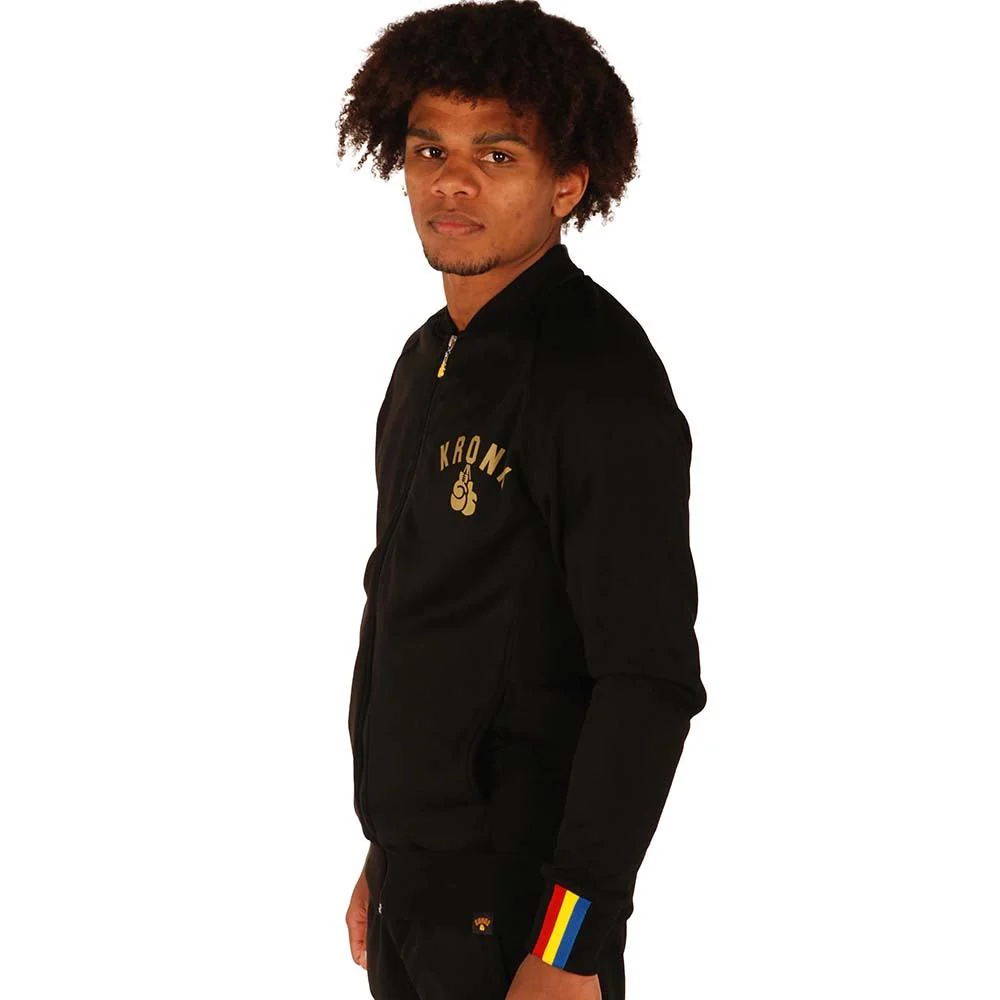 KRONK Gold Logo One Colour Gloves Full Zip Track Top - Image 5