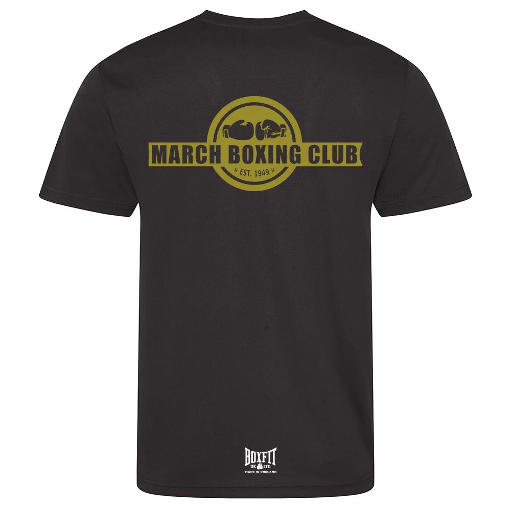 March Boxing Club Poly T-Shirt Gold Logo - Image 2
