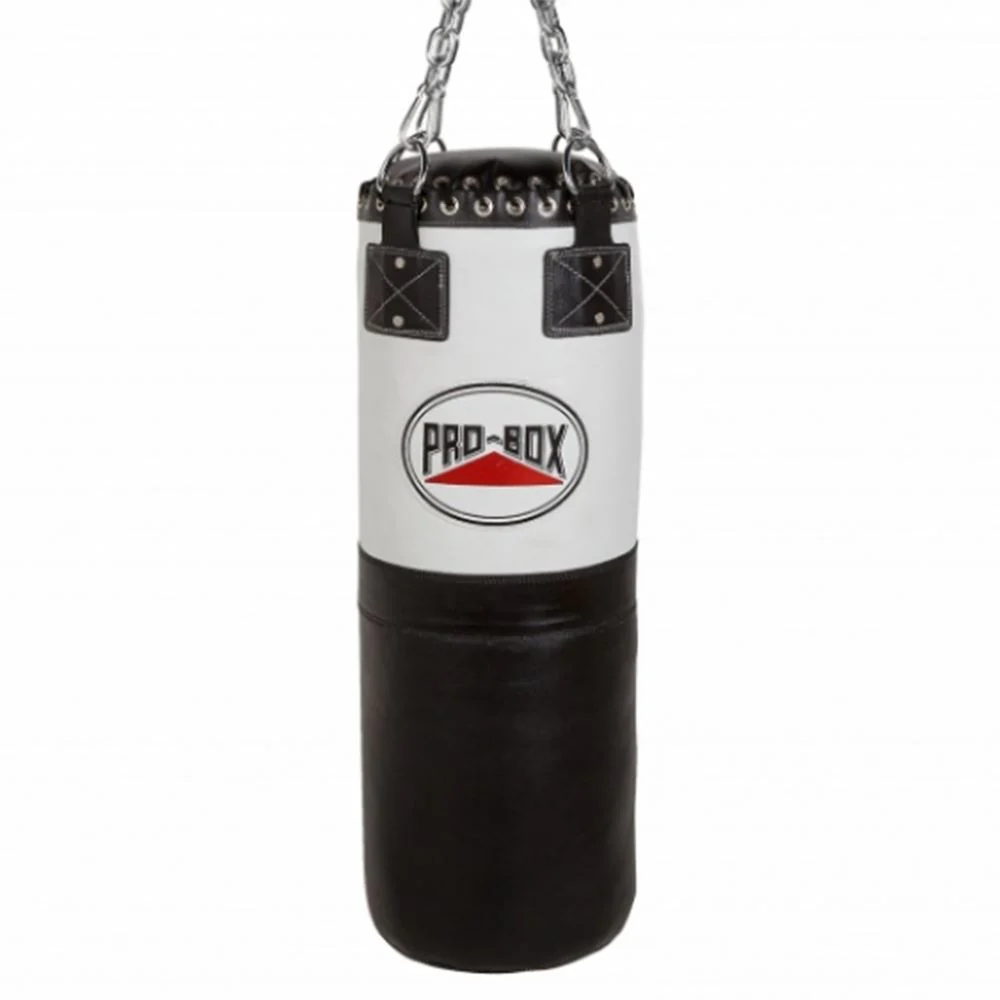 Pro Box Black-White Leather Punchbag - Image 2